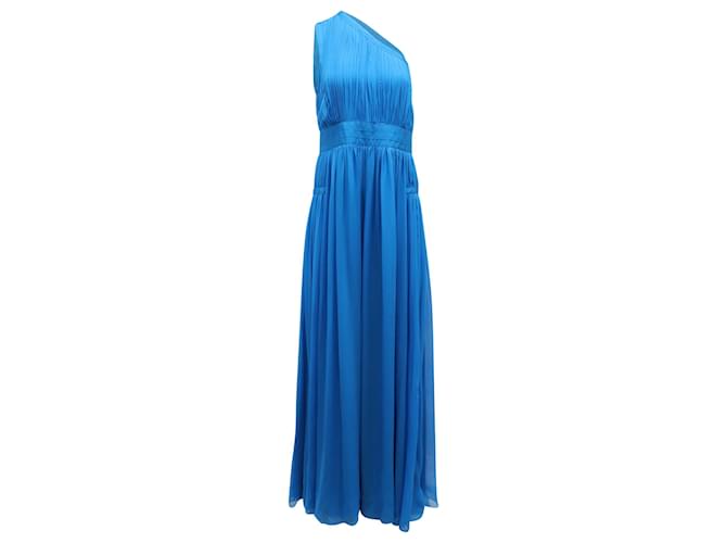 Diane Von Furstenberg Ophelia Ruched Silk Dress in Blue Silk  ref.862182