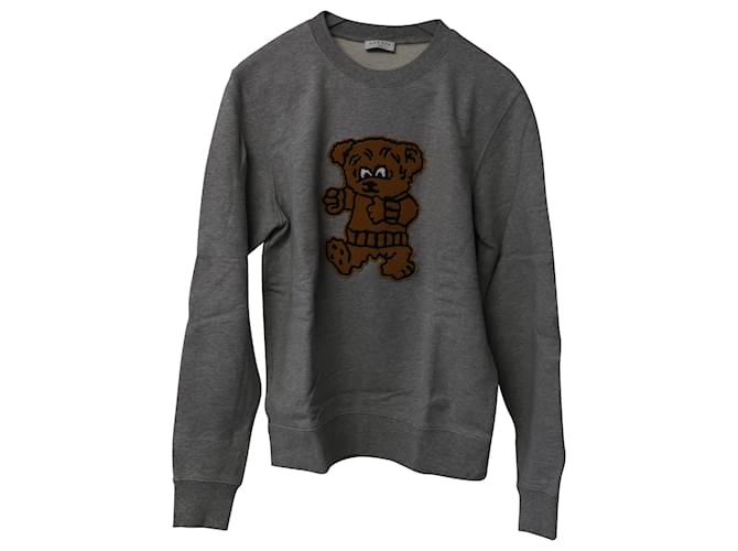 Sandro Sweatshirt with Bear Patch in Grey Cotton  ref.862186