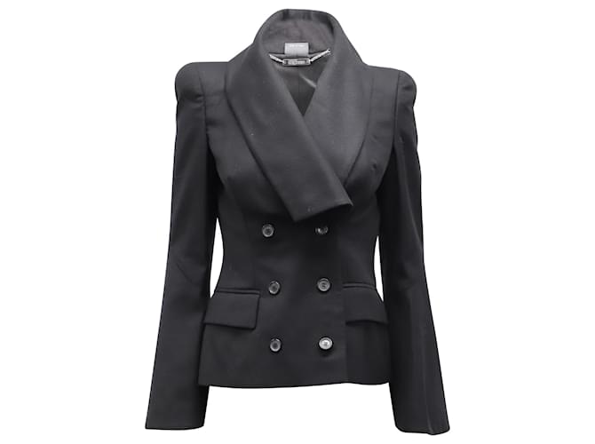 Alexander McQueen Double Breasted Jacket in Black Cashmere Wool  ref.862225
