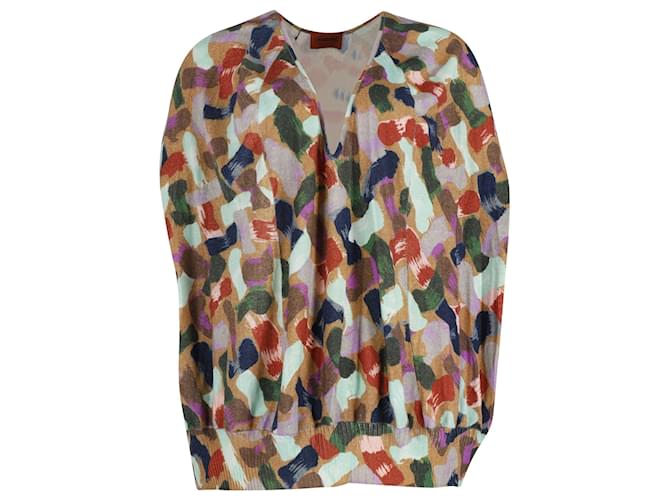 Missoni Printed Tunic in Multicolor Cashmere Multiple colors Wool  ref.862235