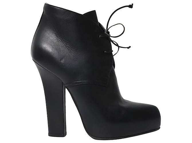Bottega Veneta Lace Up Platform Ankle Boots in Black Leather  ref.862253