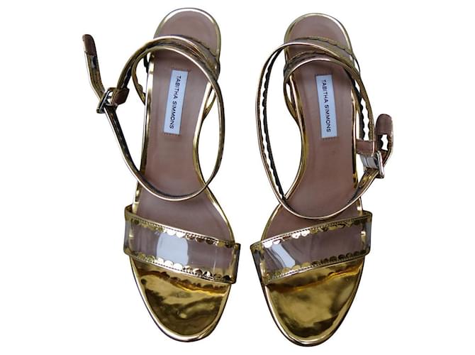Tabitha Simmons Sandals Golden Patent leather  ref.862268