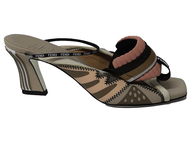Fendi 70mm Ankle Strap Sandals in Multicolor Synthetic Multiple colors  ref.862283