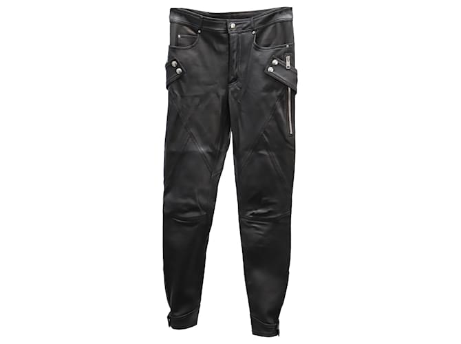 Pantalones Biker Alexander McQueen en Cuero Negro  ref.862308