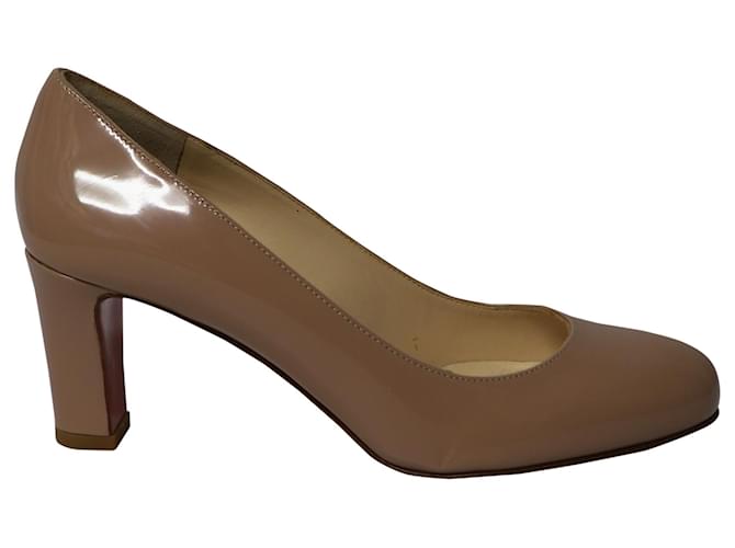 Christian Louboutin Court Shoes in Nude Patent Leather Flesh  ref.862317