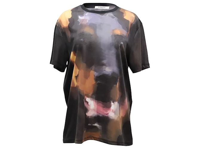 T-shirt Givenchy a maniche corte con stampa Doberman in cotone multicolor  ref.862365