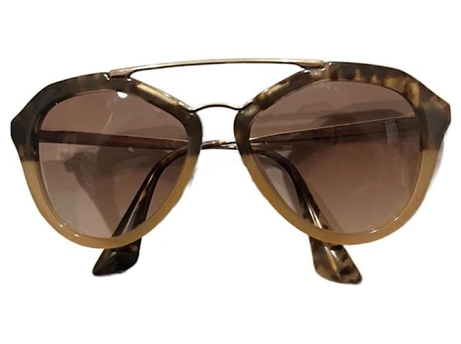 Prada Aviatore Beige Metallo  ref.862499