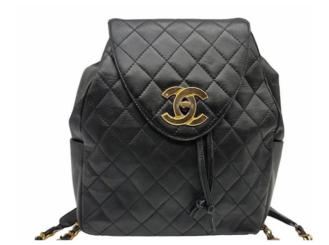 Chanel dumas de la vendimia Negro Piel de cordero  ref.862511