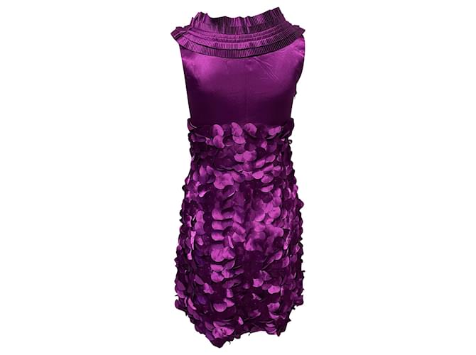Vestido de fiesta con aplicación de Marc Jacobs en seda violeta Púrpura  ref.862634