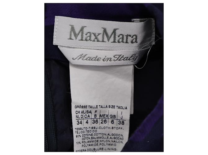 Gonna Max Mara Stampa Geometrica in Cotone Viola Porpora  ref.862654