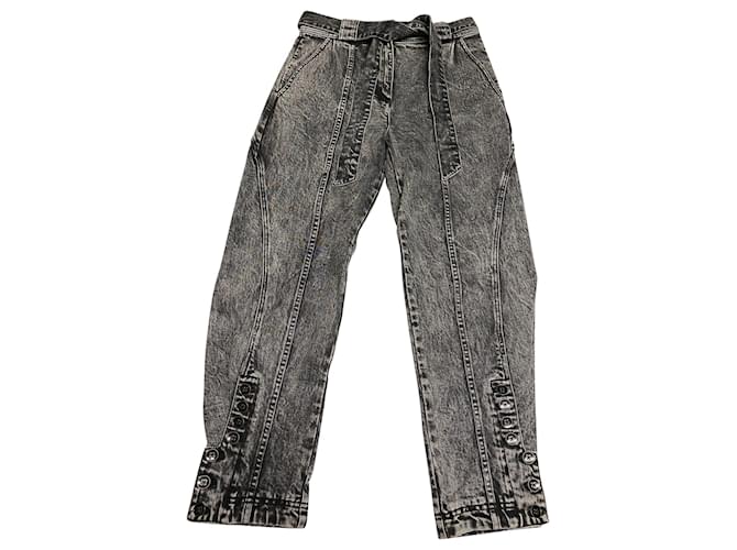 Ulla Johnson Acid Wash Jeans aus grauer Baumwolle  ref.862655