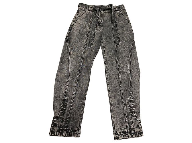 Vaqueros con lavado ácido de Ulla Johnson en algodón gris
