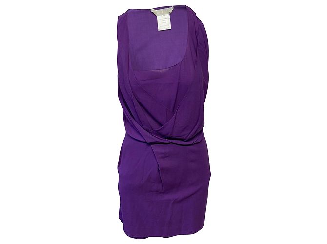 Chloé Vestido drapeado sem mangas Chloe em lã roxa Roxo