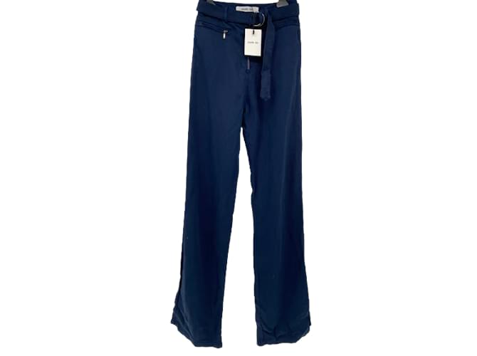 Autre Marque PEACHY DEN Pantalone T.Lino internazionale XS Blu Biancheria  ref.862757
