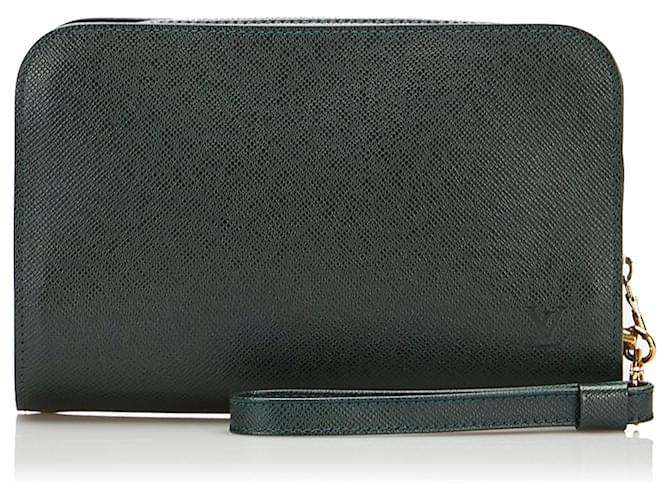 Louis Vuitton Green Taiga Pochette Baikal Dark green Leather Pony-style calfskin  ref.863269