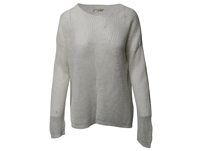 Maglione Nili Lotan in rete lavorata a maglia in lino bianco Biancheria  ref.863364