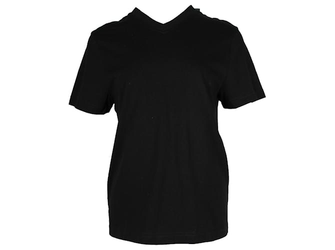 T-Shirt Bottega Veneta a maniche corte con scollo a V in cotone nero  ref.863366