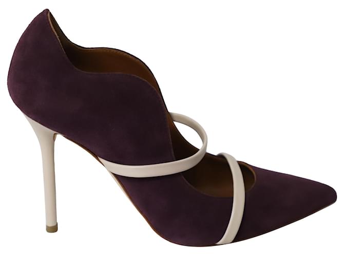 Autre Marque Malone Souliers Maureen Contrast Heeled Pumps in Purple Suede  ref.863389