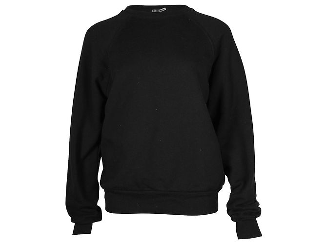 Reformation Pullover mit Rundhalsausschnitt aus schwarzer Baumwolle