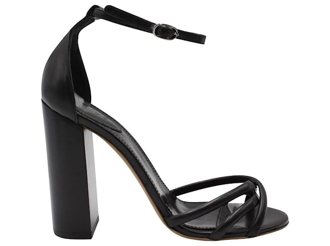 Chloé Chloe High Block Heel Sandals in Black Leather  ref.863393