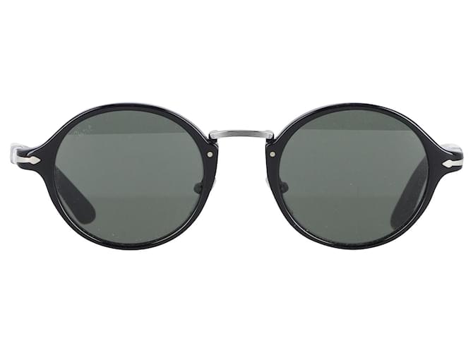 Persol Person 3129s Runde Sonnenbrille aus schwarzem Acetat Zellulosefaser  ref.863399