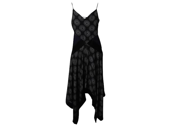 Diane Von Furstenberg Handkerchief Hem Dress in Black Silk  ref.863417