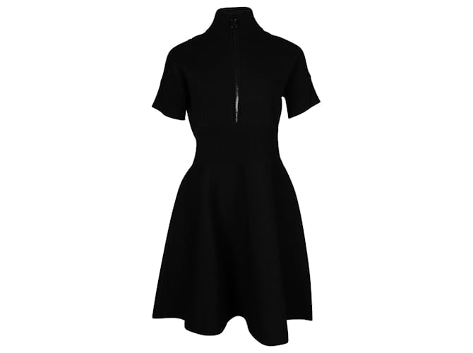 Victoria Beckham Mock Neck Dress in Black Viscose Cellulose fibre  ref.863454