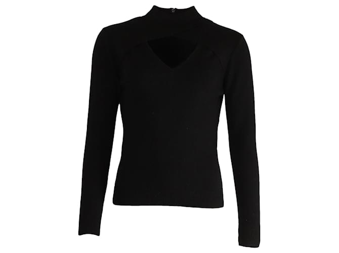 Michael Kors Cutout Long Sleeve Top in Black Wool  ref.863477
