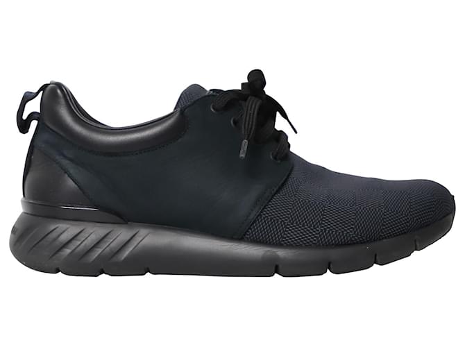 Sneakers Louis Vuitton Fastlane in nylon nero e pelle  ref.863498