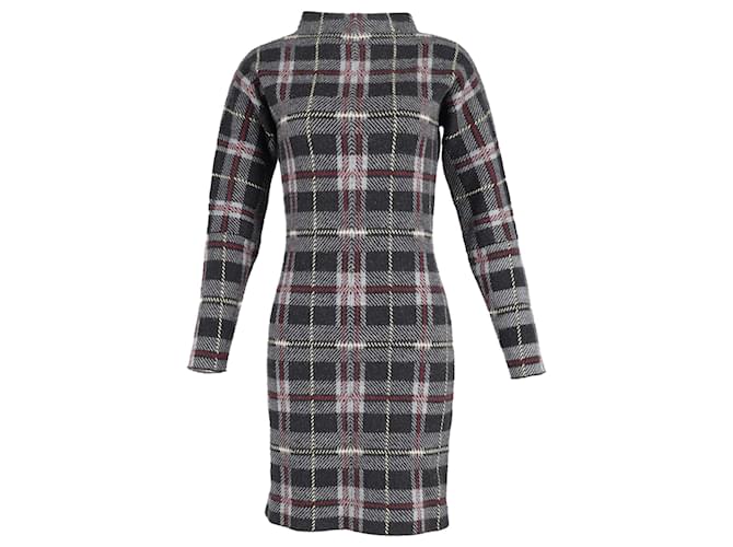 Joseph Plaid Sweater Dress in Grey Wool  ref.863501