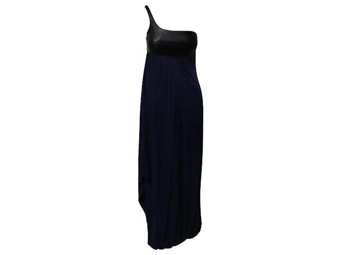 Hugo Boss One-Shoulder-Kleid aus marineblauem Polyamid Nylon  ref.863572