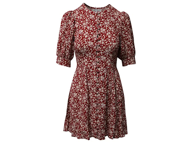 Reformation Laylin Floral Dress in Red Viscose Cellulose fibre  ref.863584