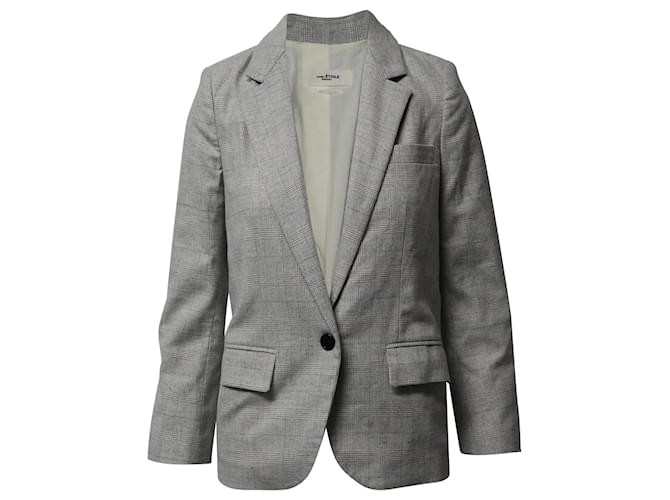 Isabel Marant Etoile Check Blazer in Light Grey Cotton  ref.863597