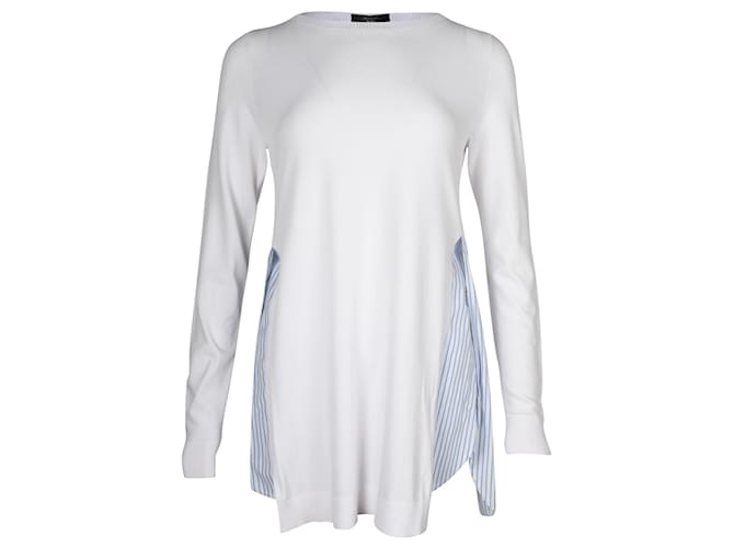 Top suéter con rayas laterales Max Mara en poliéster blanco  ref.863616