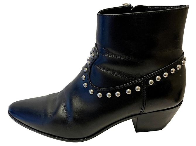 Saint Laurent Lucas Camperos with studs Black Silver hardware
