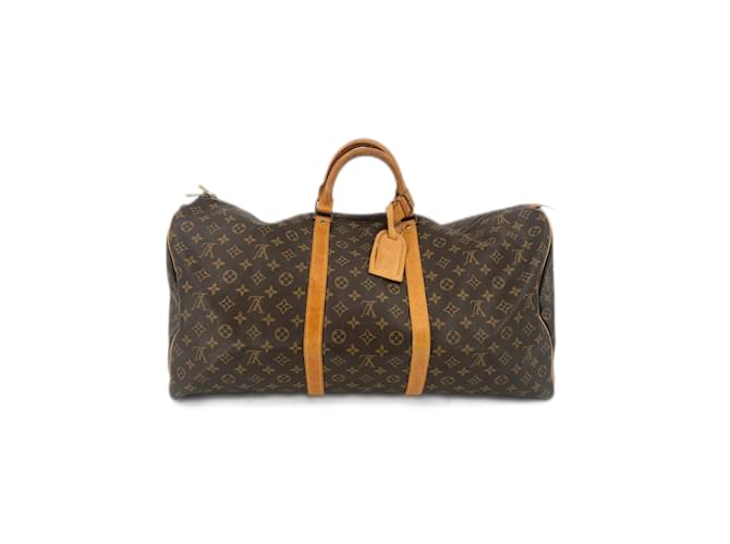 Brown Coated Canvas Louis Vuitton Keepall 60 Cloth  ref.863855