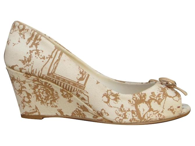 Autre Marque Lollipops wedge pumps p 37 New condition Beige Cloth  ref.863888
