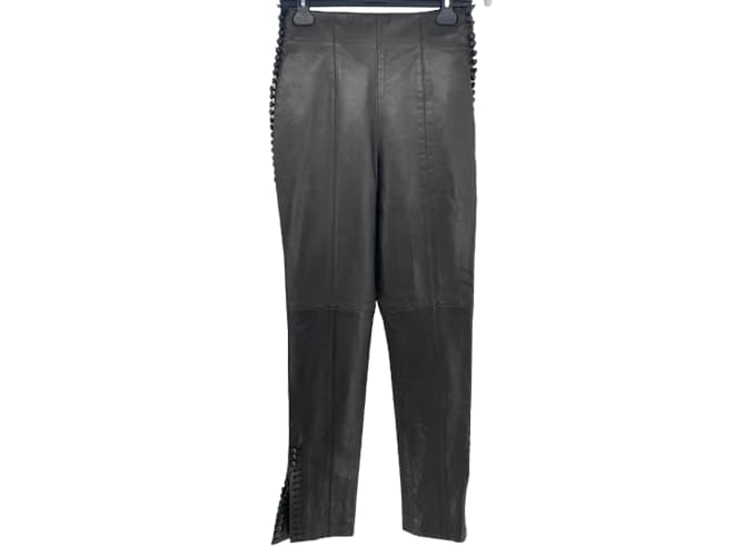 DIOR  Trousers T.fr 38 Leather Black  ref.863964