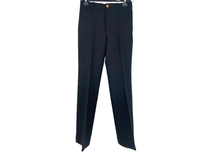 GUCCI  Trousers T.fr 38 cotton Black  ref.863995