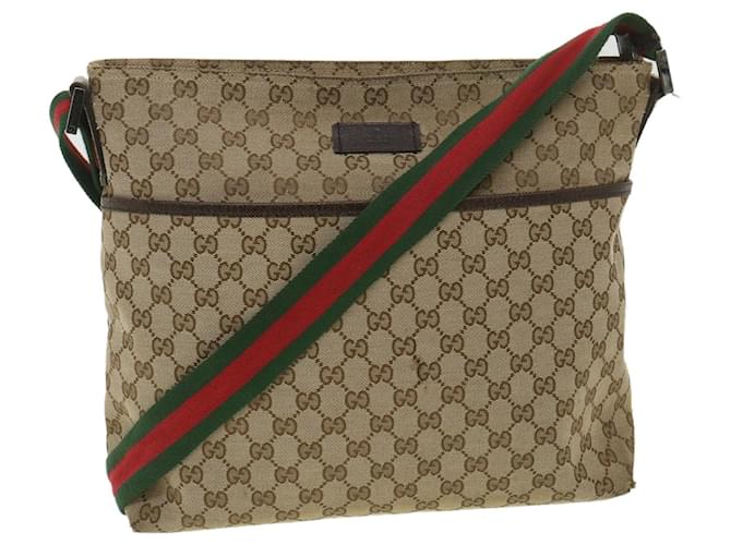 Authentic gucci sherry line crossbody shoulder GG canvas beige