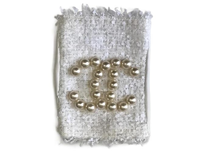CHANEL Handschuhe T.Zoll 7.5 Rindsleder Weiß