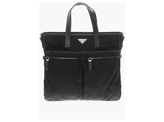 Shopping bag Prada in nylon nuova Nero  ref.864691