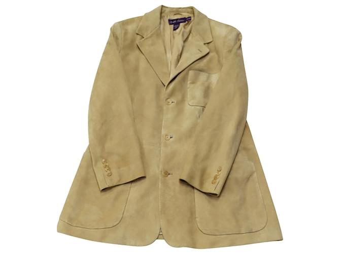 Ralph Lauren Purple Label Single Breasted Jacket in Brown Suede  ref.864750