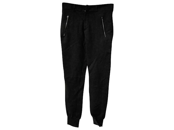 Pantalones jogger tobilleros con bolsillo con cremallera en rayón negro Alexander McQueen de MCQ Viscosa Fibra de celulosa  ref.864757