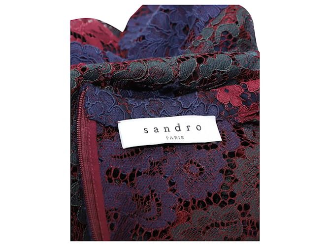 Vestido Sandro Paris Rodney de encaje en poliamida multicolor Nylon  ref.864763