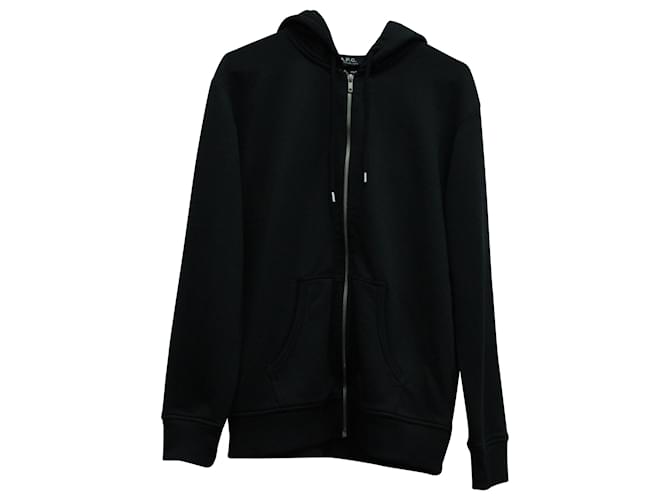 Autre Marque a.P.C Zipper Hoodie Jacket in Black Cotton  ref.864780