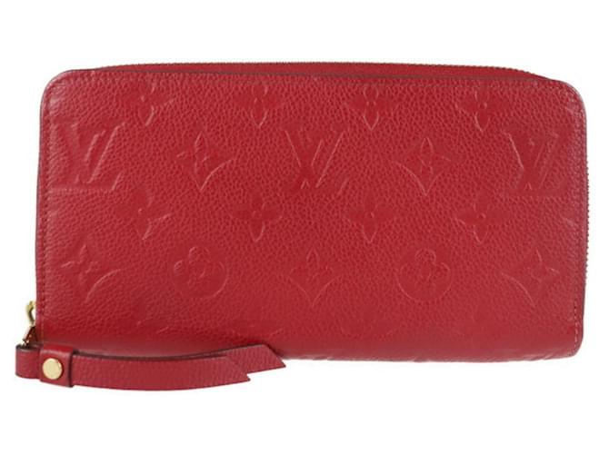 Louis Vuitton Zippy Geldbörse Rot Leinwand  ref.864900