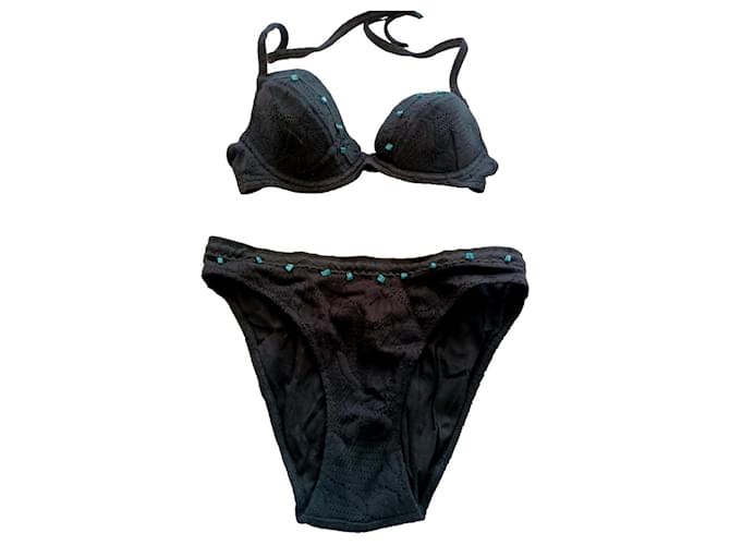 Autre Marque Bikini crochet AUBADE Polyamide Noir  ref.864908