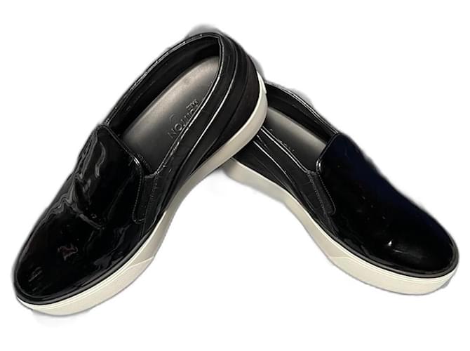 Louis Vuitton Sneakers Black Leather Patent leather Deerskin  ref.865024