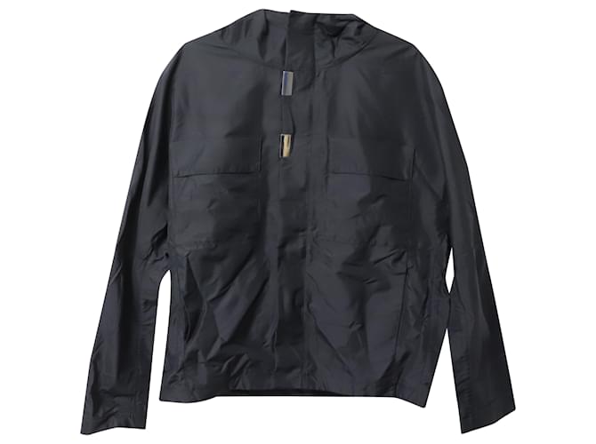 Raf Simons Clusters Hooded Jacket in Black Nylon Polyamide  ref.865211